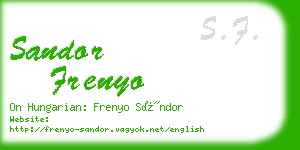 sandor frenyo business card